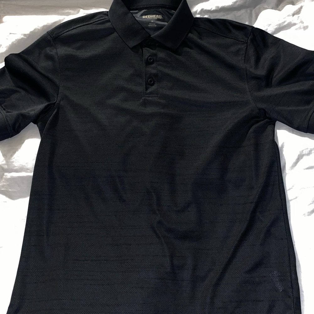 Black Polo Shirt RedHead